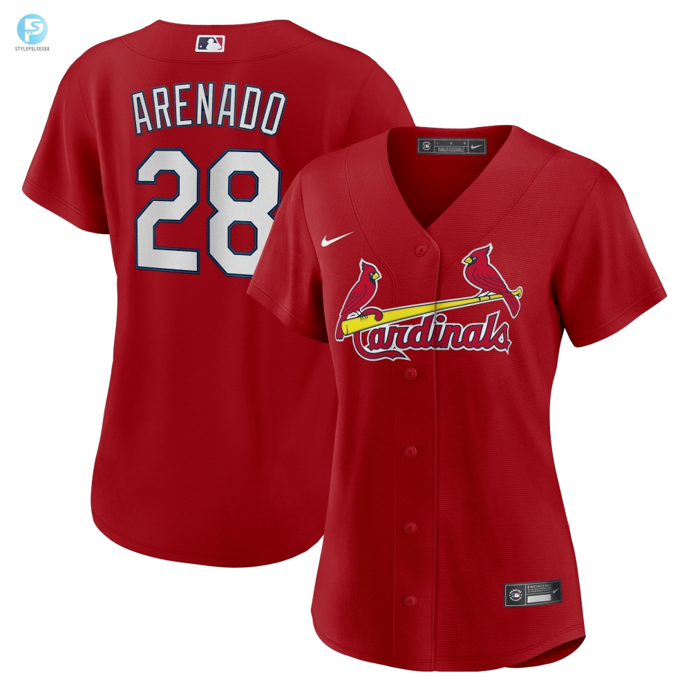 Nolan Arenado St Louis Cardinals Womens Alternate Replica Player Jersey Red Mlb 