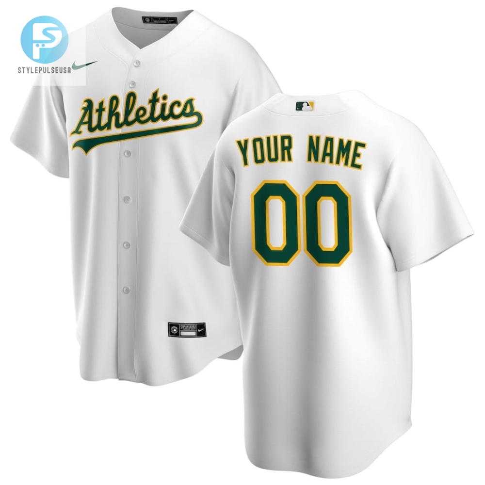 Oakland Athletics Home Custom Men Jersey  White 