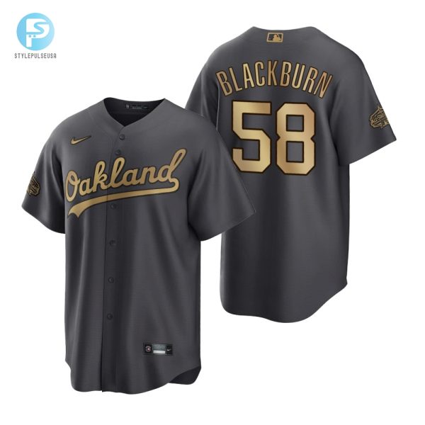 Oakland Athletics Paul Blackburn Charcoal 202223 Allstar Game Jersey stylepulseusa 1