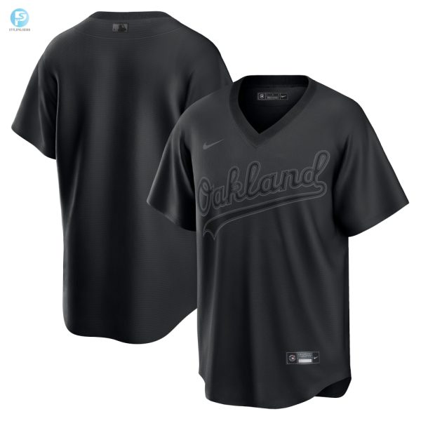 Oakland Athletics Pitch Black Fashion Replica Jersey Black Mlb stylepulseusa 1