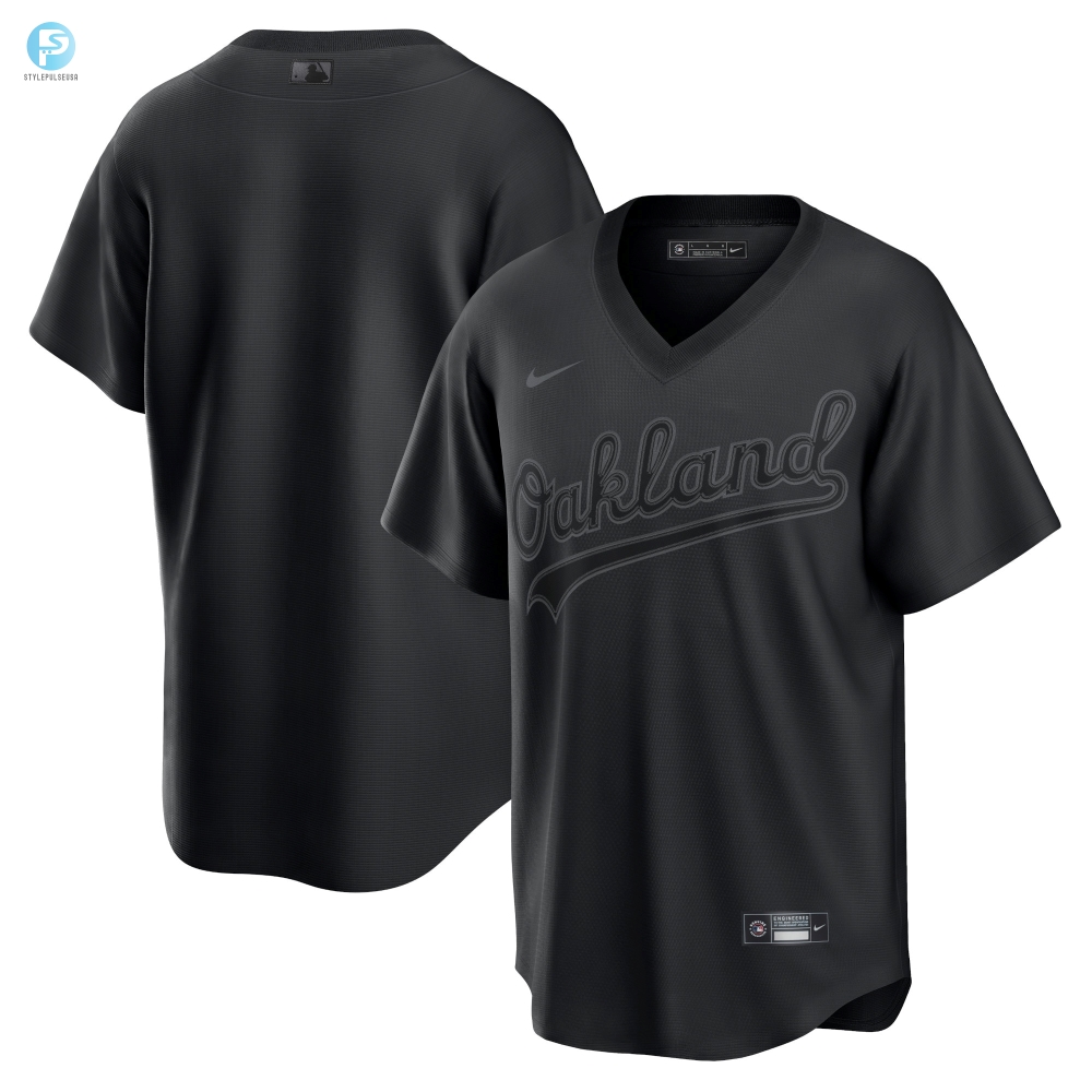 Oakland Athletics Pitch Black Fashion Replica Jersey  Black Mlb 