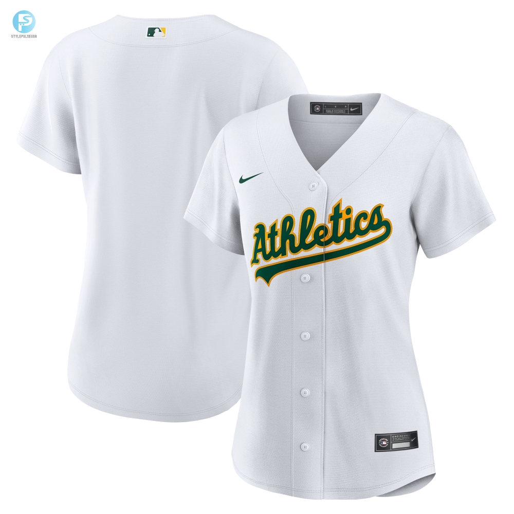 Oakland Athletics Womens Home Replica Team Jersey  White Mlb 