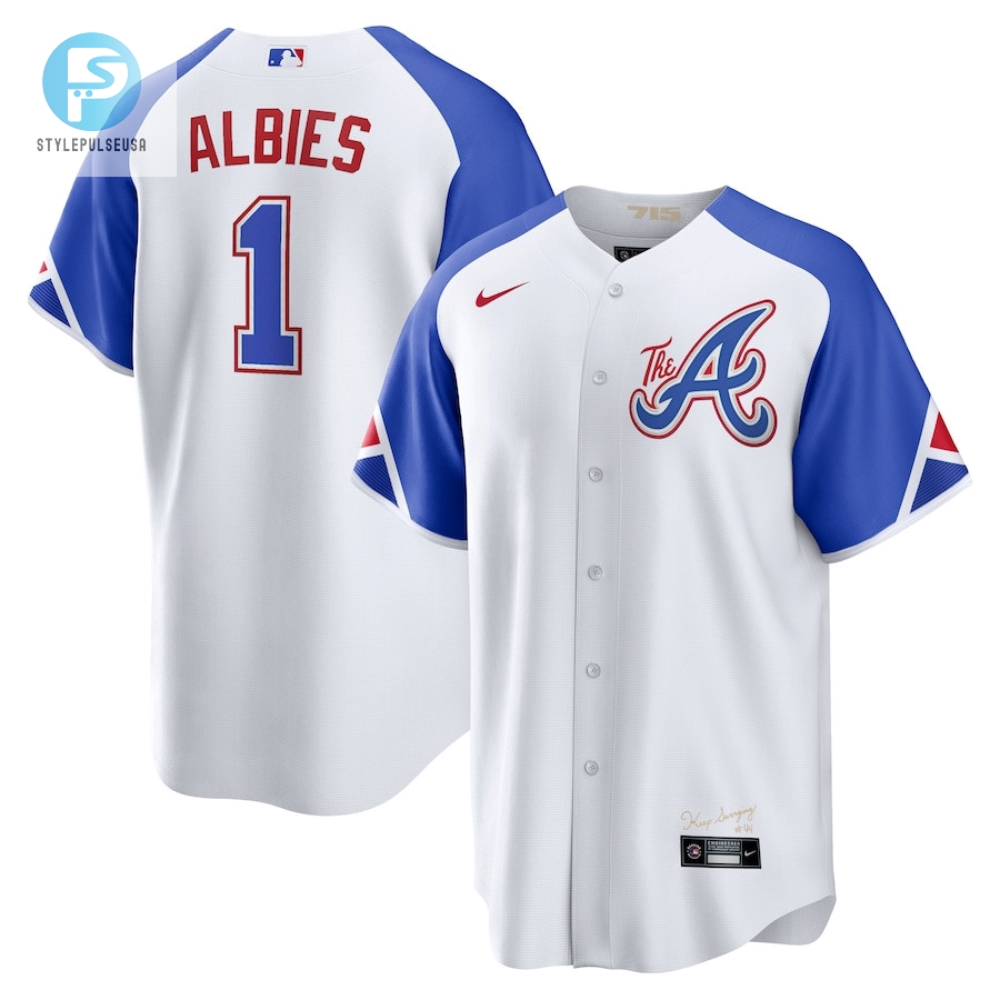 Ozzie Albies 1 Jersey Atlanta Braves 2023 City Connect Men Jersey  White 