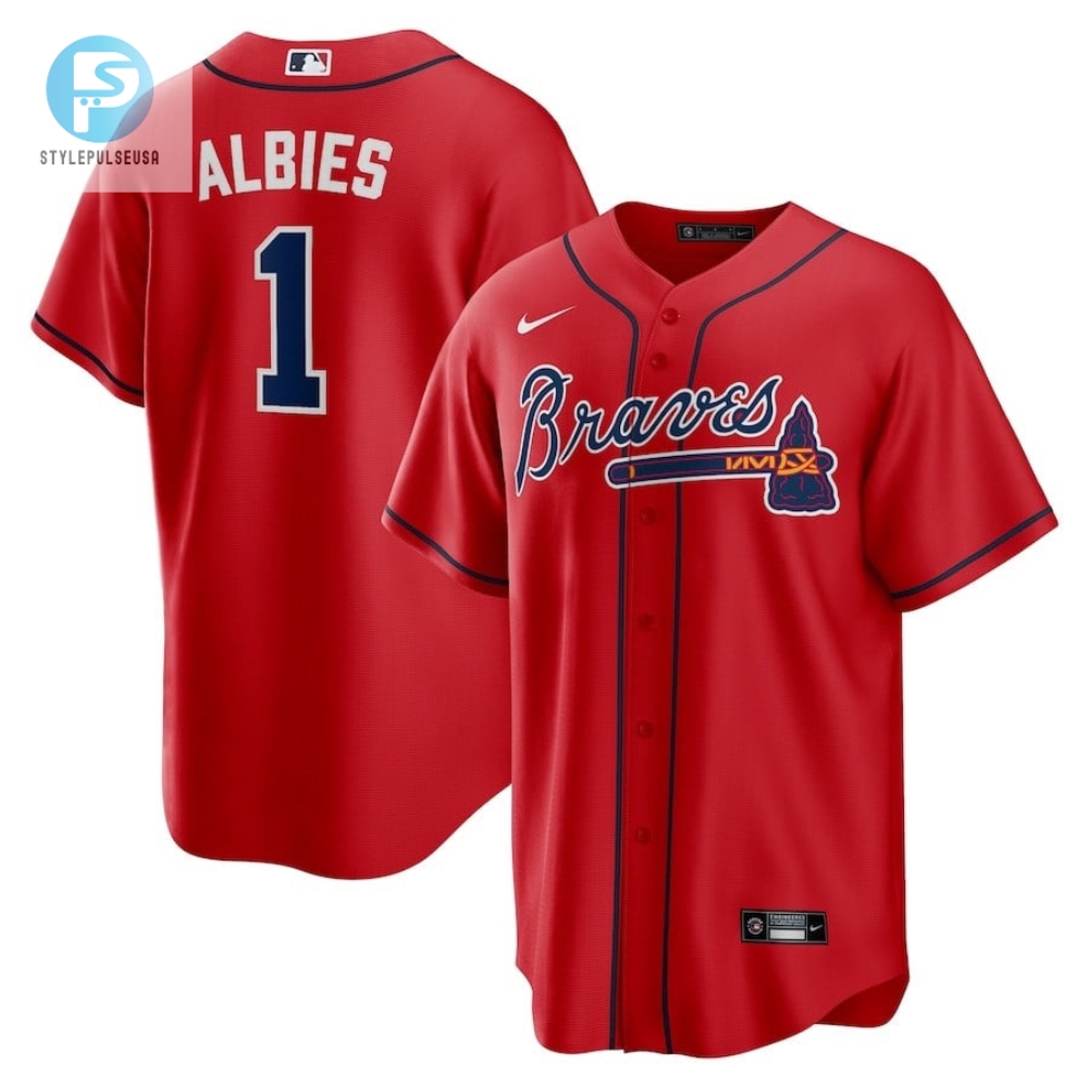 Ozzie Albies 1 Jersey Atlanta Braves Alternate Player Name Jersey  Red 