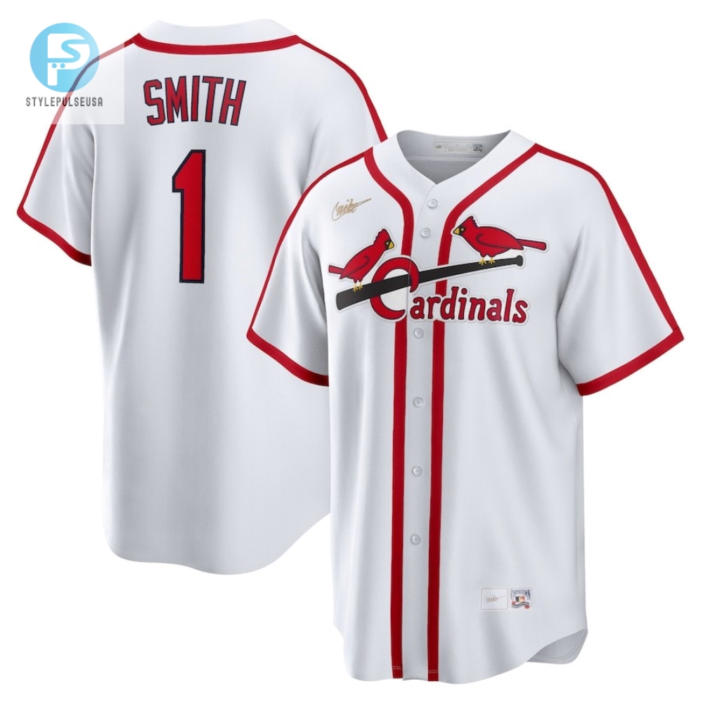 Ozzie Smith 1 St. Louis Cardinals Home Cooperstown Collection Player Jersey  White 