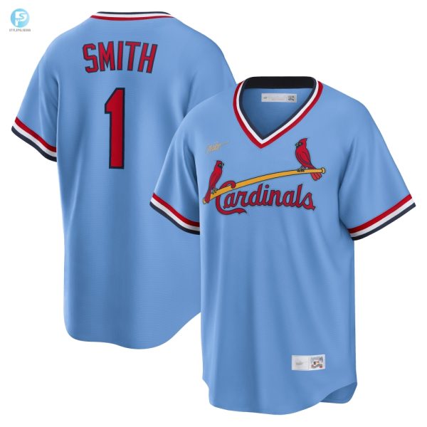 Ozzie Smith St Louis Cardinals Road Cooperstown Collection Player Jersey Light Blue Mlb stylepulseusa 1 1