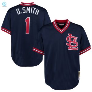 Ozzie Smith St. Louis Cardinals Mitchell Ness 1994 Authentic Cooperstown Collection Mesh Batting Practice Jersey Navy Mlb stylepulseusa 1 1