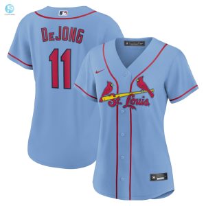 Paul Dejong St. Louis Cardinals Womens Alternate Replica Player Jersey Light Blue Mlb stylepulseusa 1 1