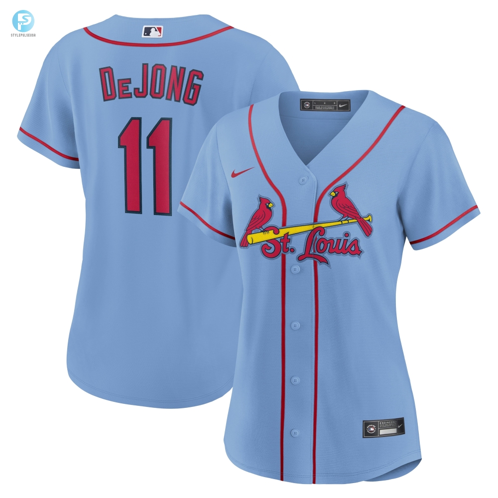 Paul Dejong St. Louis Cardinals Womens Alternate Replica Player Jersey  Light Blue Mlb 