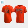 Paul Fry 51 Baltimore Orioles Orange Alternate Jersey stylepulseusa 1