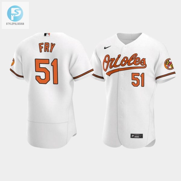 Paul Fry 51 Baltimore Orioles White Home Jersey stylepulseusa 1 1