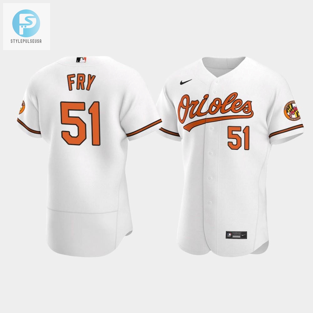 Paul Fry 51 Baltimore Orioles White Home Jersey 