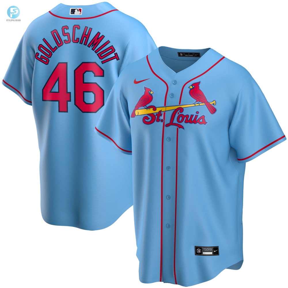 Paul Goldschmidt St Louis Cardinals Alternate Replica Player Jersey Light Blue Mlb 