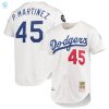 Pedro Martinez Los Angeles Dodgers Mitchell Ness 1993 Cooperstown Collection Home Authentic Jersey White Mlb stylepulseusa 1