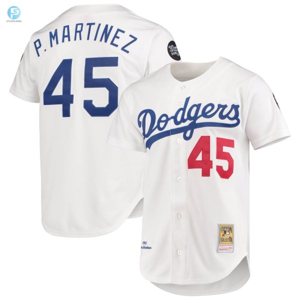 Pedro Martinez Los Angeles Dodgers Mitchell Ness 1993 Cooperstown Collection Home Authentic Jersey White Mlb stylepulseusa 1