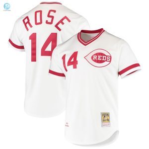 Pete Rose Cincinnati Reds Mitchell Ness Cooperstown Collection Authentic Jersey White Mlb stylepulseusa 1 1