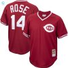 Pete Rose Cincinnati Reds Mitchell Ness Cooperstown Collection Mesh Batting Practice Jersey Red Mlb stylepulseusa 1