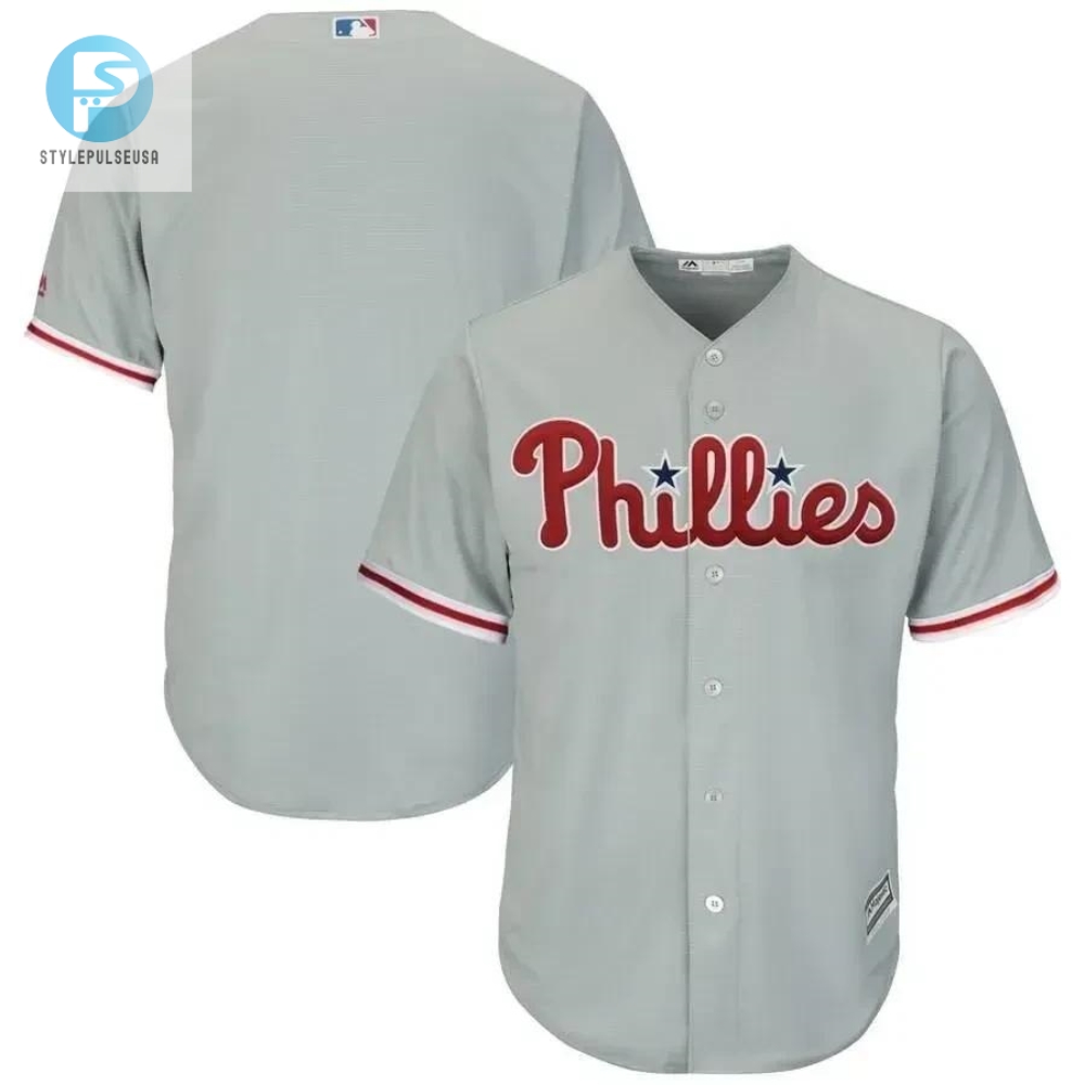 Philadelphia Phillies Alternate Official Cool Base Team Jersey  Gray 