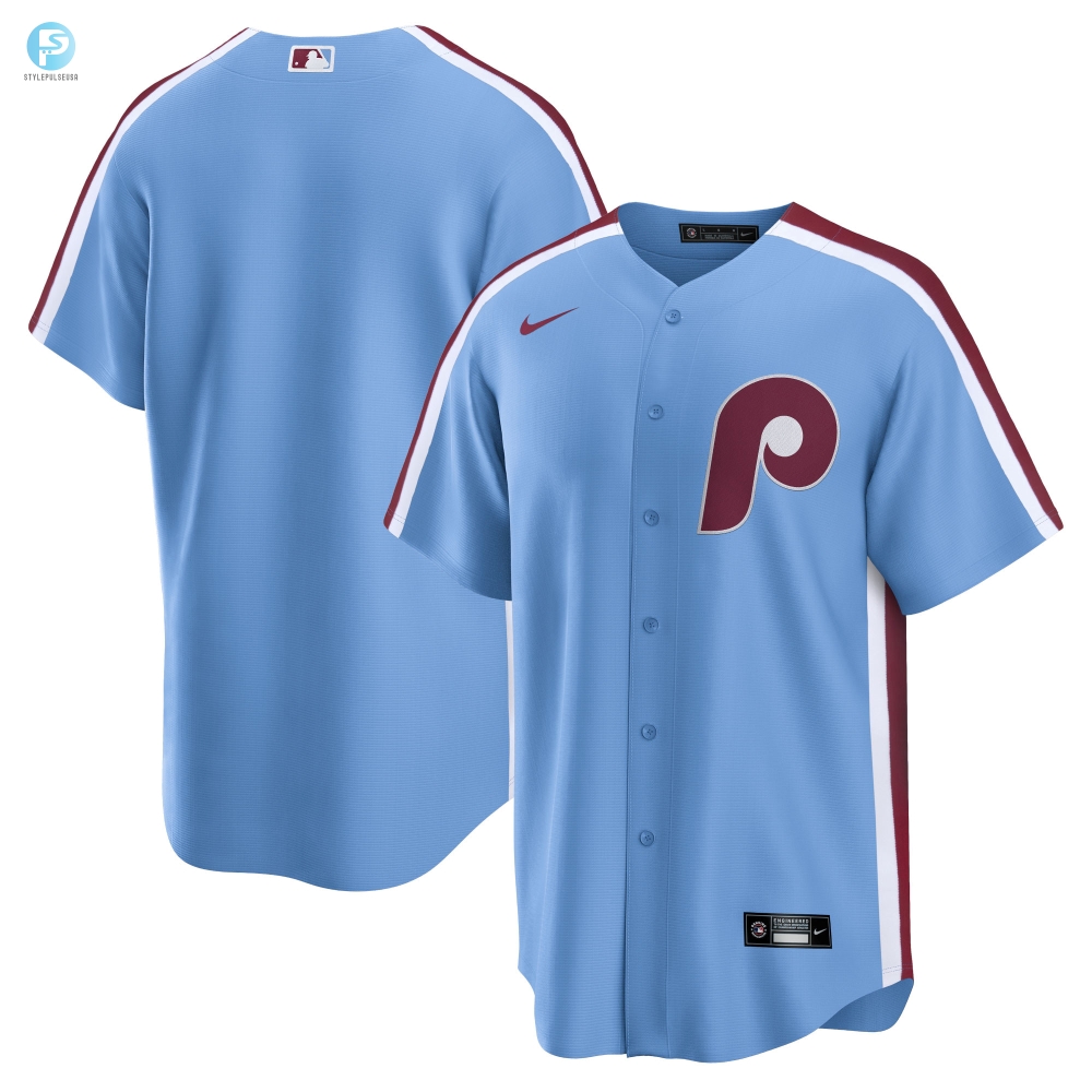 Philadelphia Phillies Alternate Replica Team Jersey Light Blue Mlb stylepulseusa 1