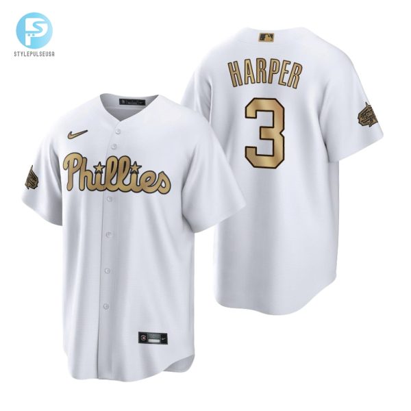 Philadelphia Phillies Bryce Harper White 202223 Allstar Game Jersey stylepulseusa 1