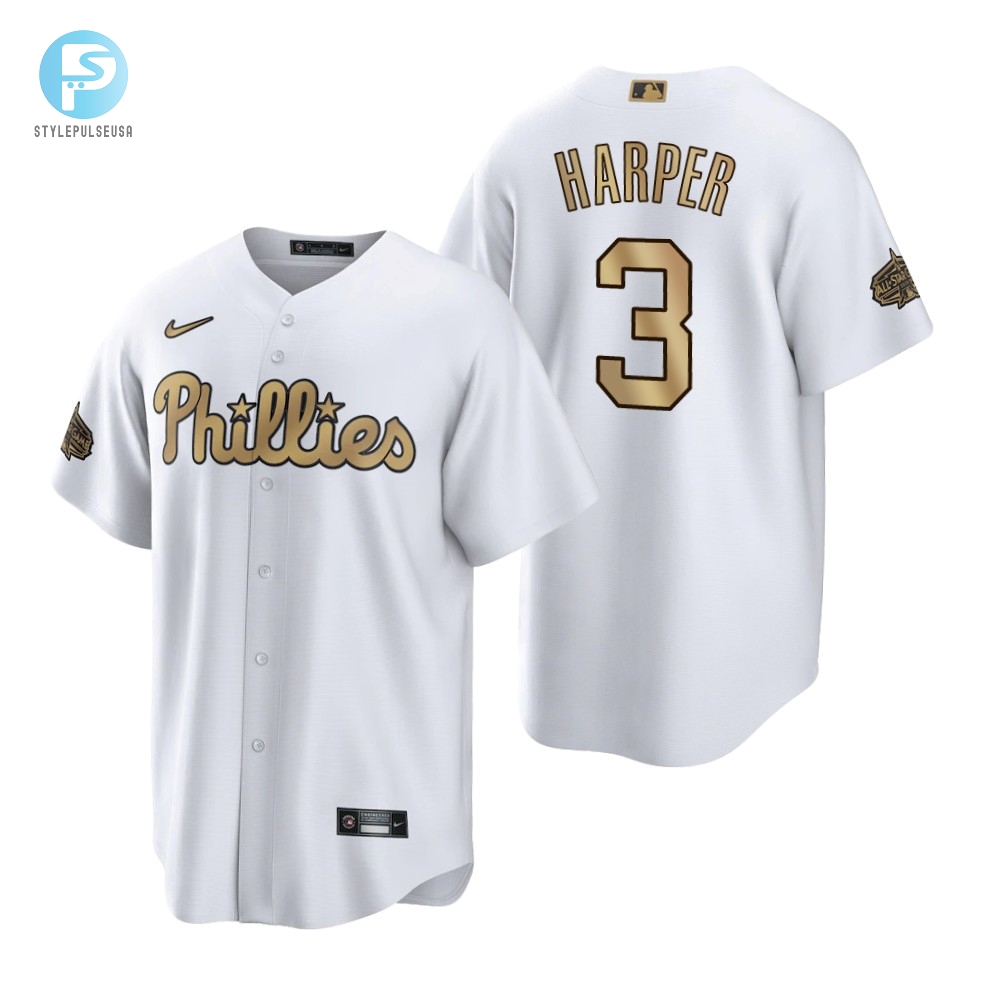 Philadelphia Phillies Bryce Harper White 202223 Allstar Game Jersey 