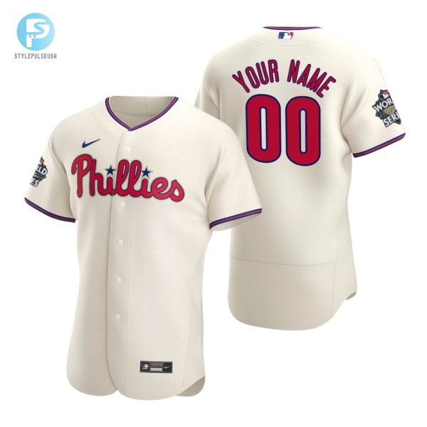 Philadelphia Phillies Custom 00 Cream 202223 World Series Jersey stylepulseusa 1 1