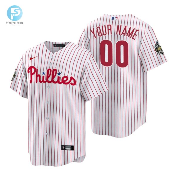 Philadelphia Phillies Custom 00 White 202223 World Series Jersey stylepulseusa 1