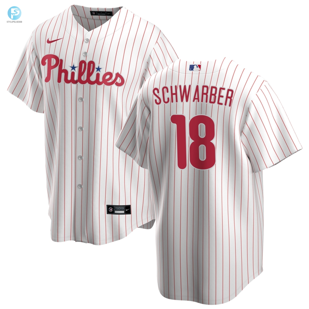 Philadelphia Phillies Kyle Schwarber 18 Home Player Name Jersey  White Jersey 