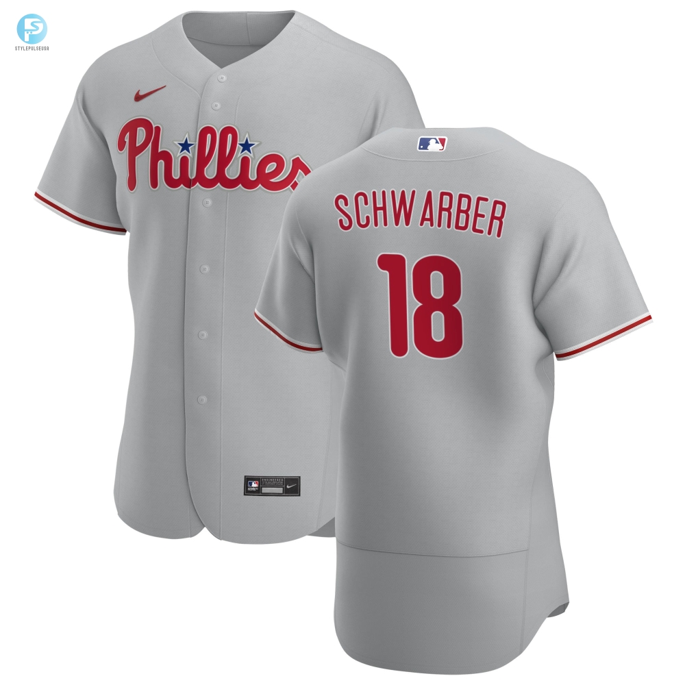 Philadelphia Phillies Kyle Schwarber 18 Road Player Name Jersey  Gray Jersey 