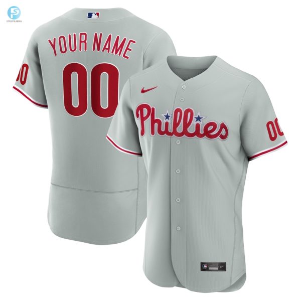 Philadelphia Phillies Road Authentic Custom Jersey Gray Custom Jerseys Mlb stylepulseusa 1