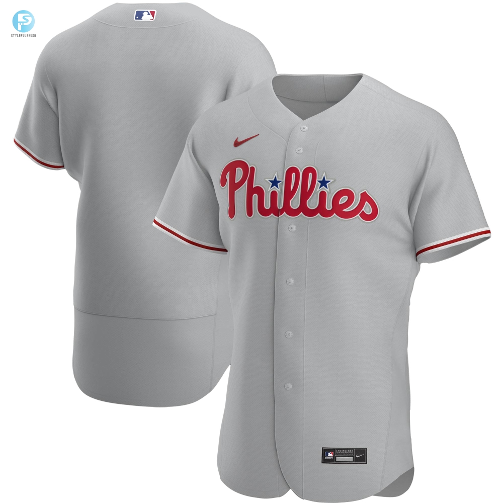 Philadelphia Phillies Road Authentic Team Jersey Gray Mlb 