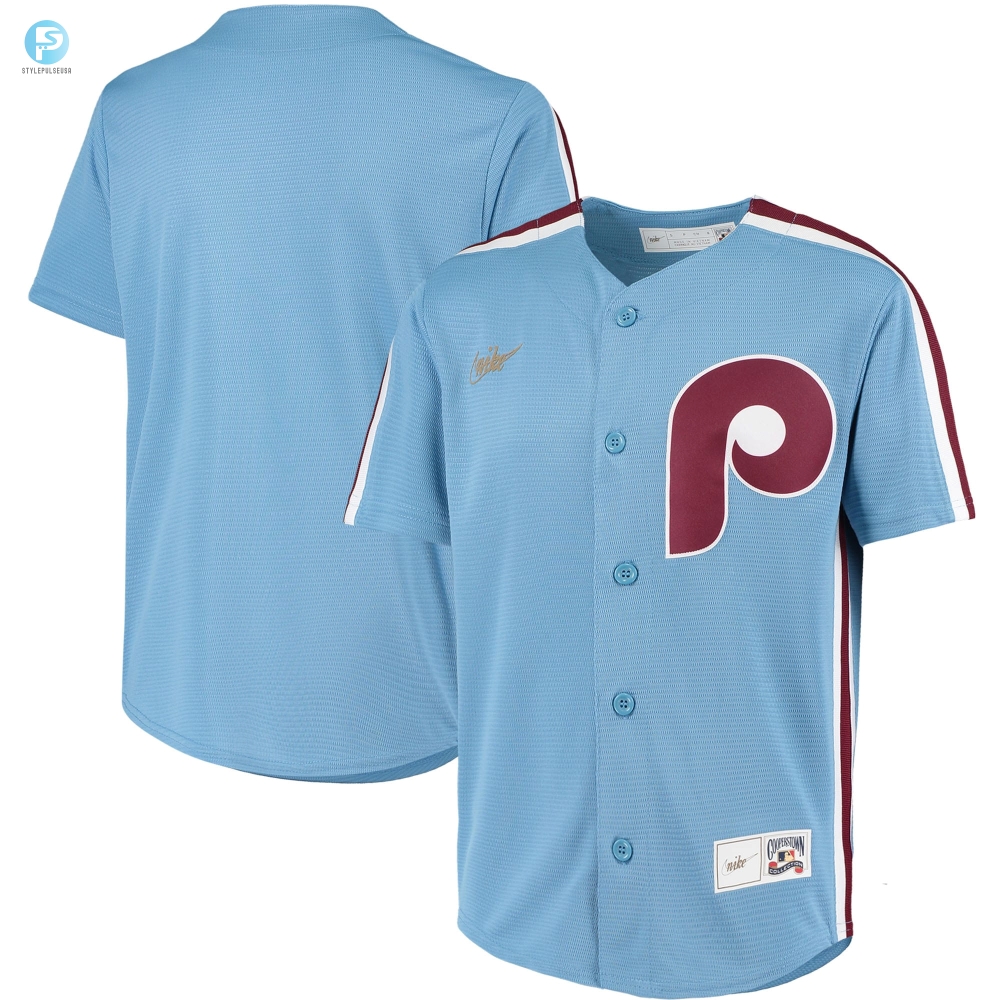 Philadelphia Phillies Road Cooperstown Collection Team Jersey  Light Blue Mlb 