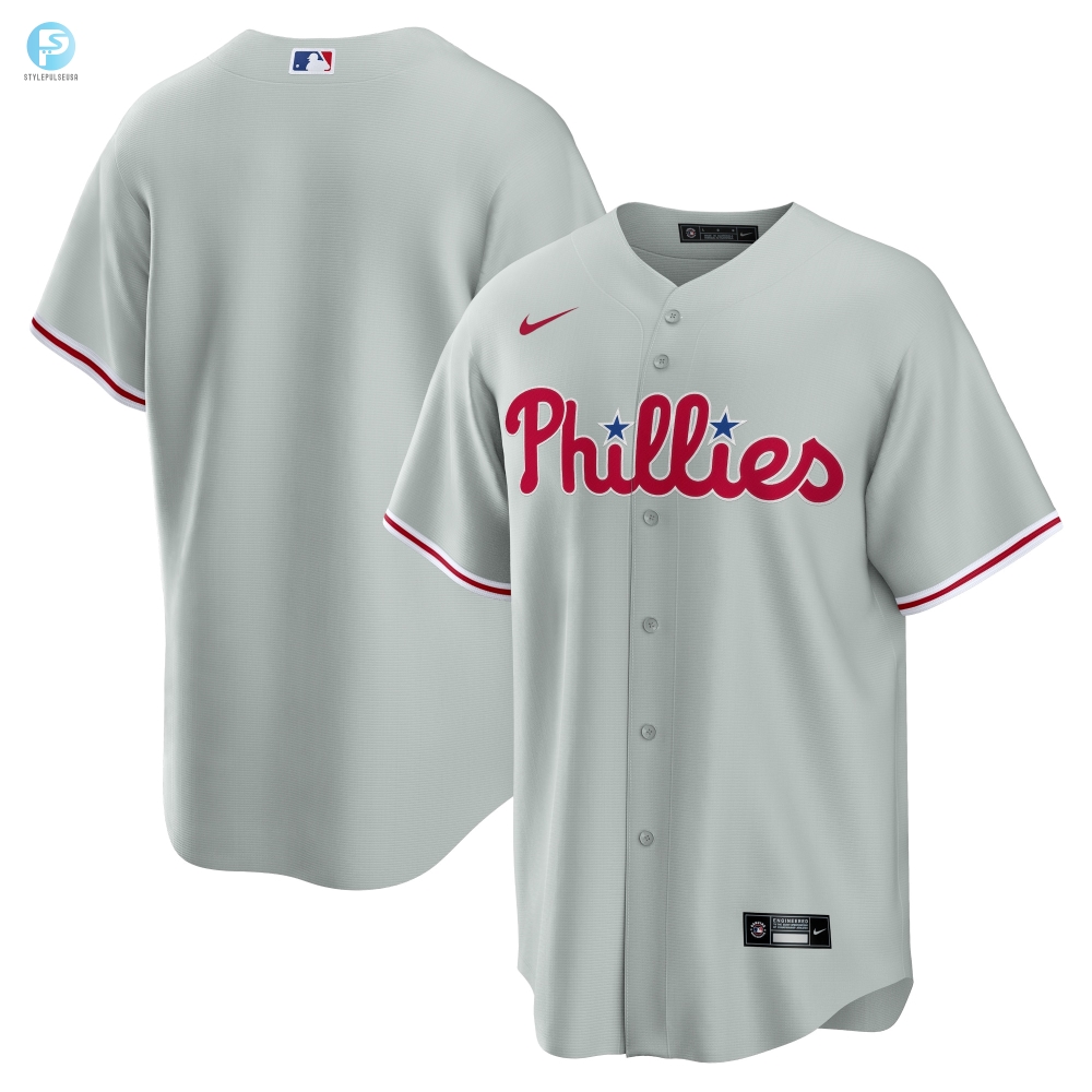 Philadelphia Phillies Road Replica Team Jersey Gray Mlb 