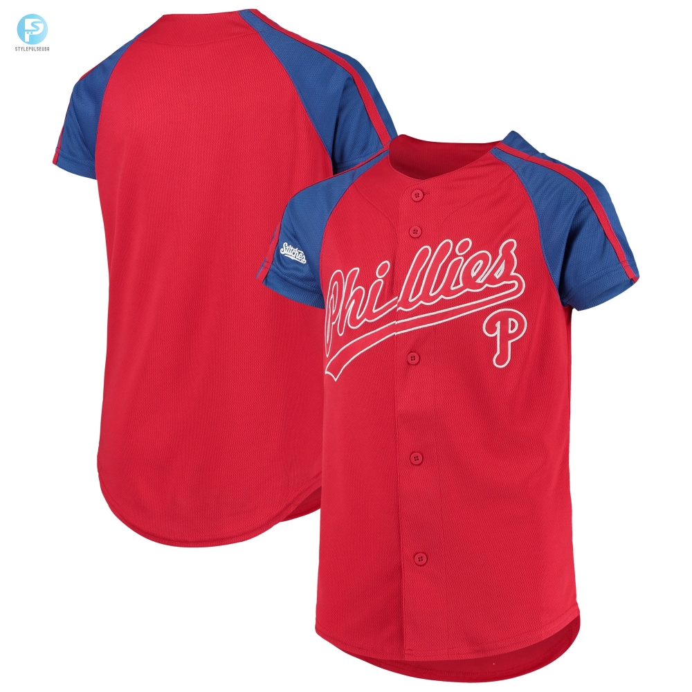 Philadelphia Phillies Stitches Team Logo Jersey  Red Mlb 