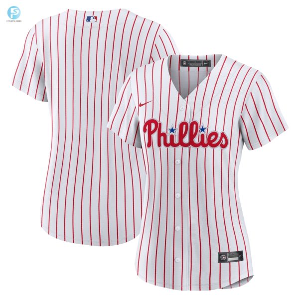 Philadelphia Phillies Womens Home Blank Replica Jersey White Mlb stylepulseusa 1