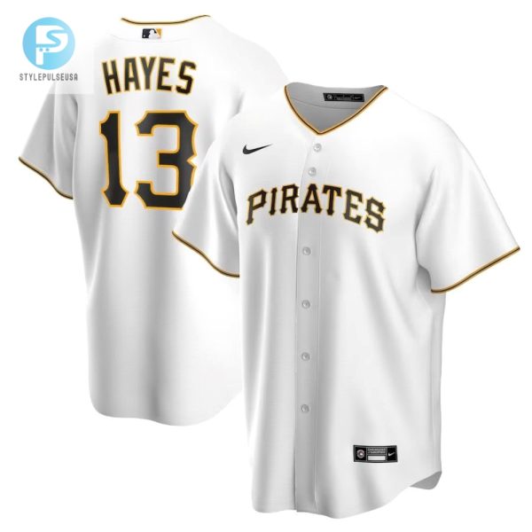 Pittsburgh Pirates 13 Kebryan Hayes Home Replica Jersey White stylepulseusa 1