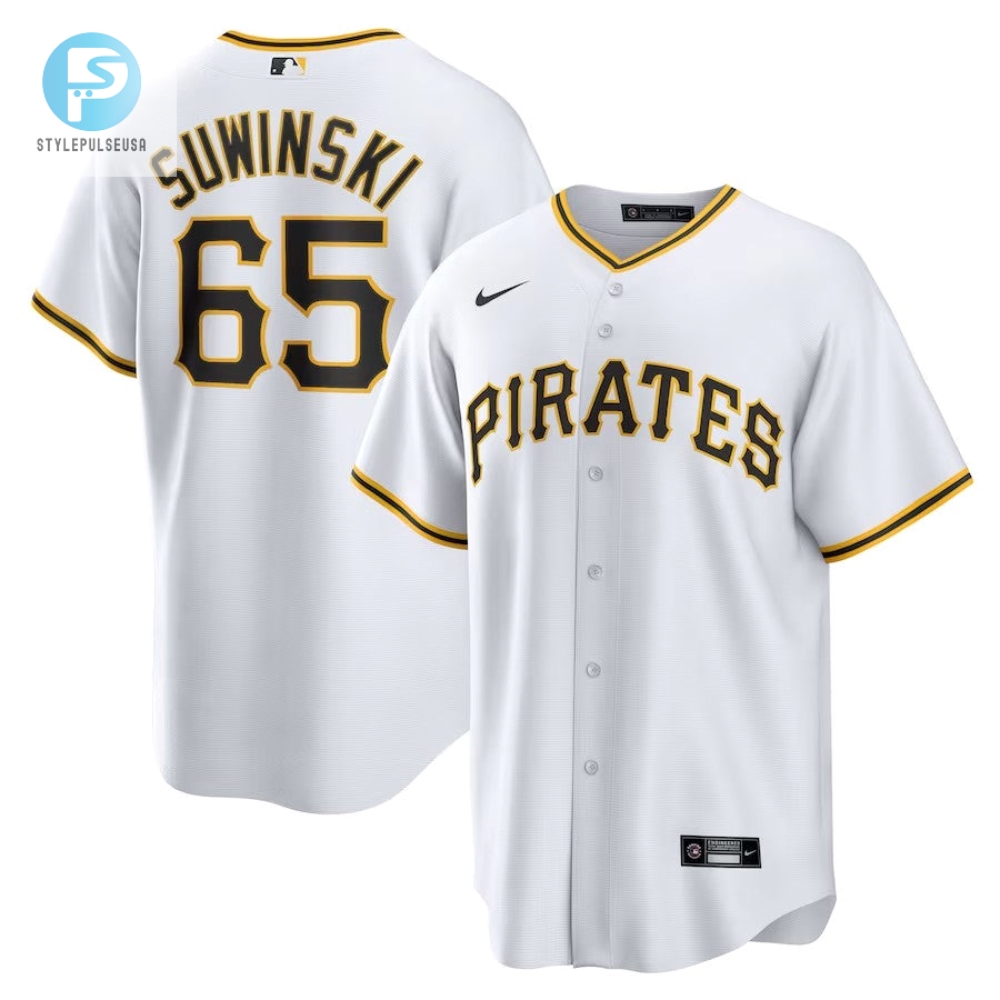 Pittsburgh Pirates 65 Jack Suwinski Home Replica Jersey  White 