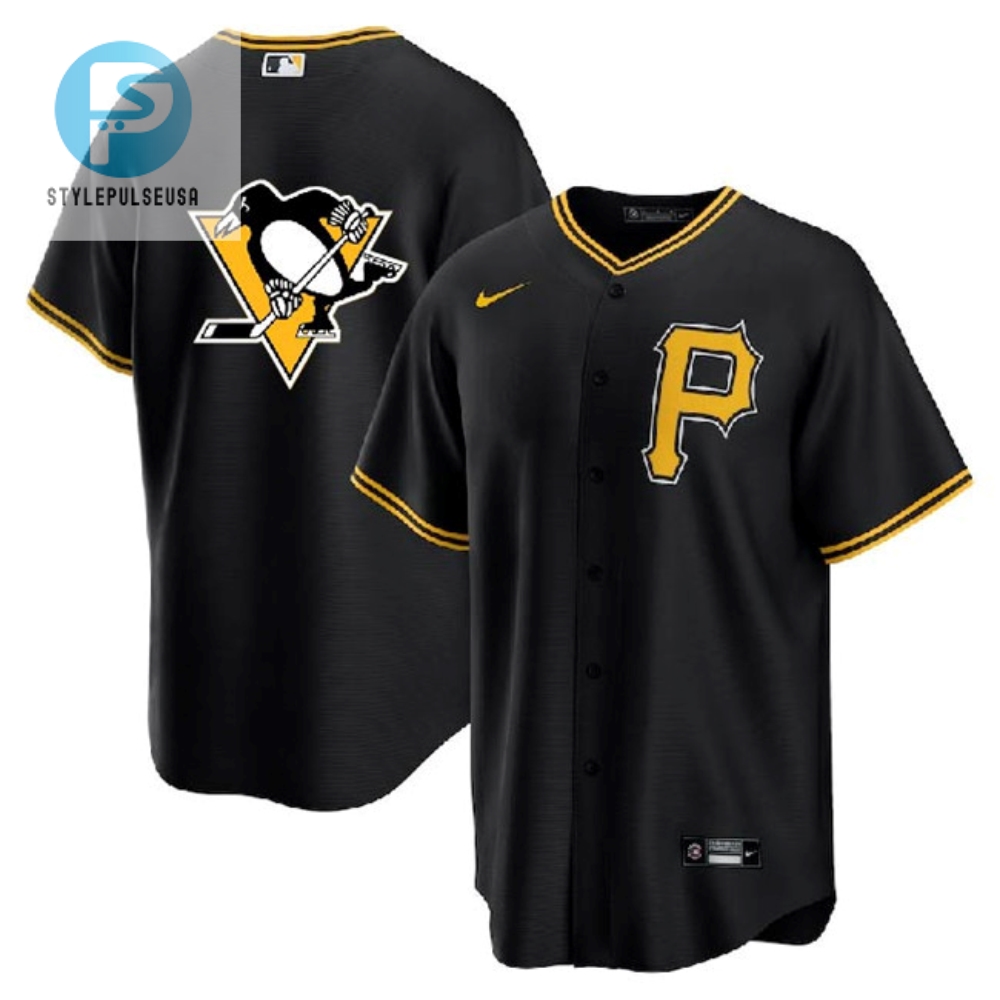 Pittsburgh Pirates Penguins Black Cool Base Stitched Jersey 