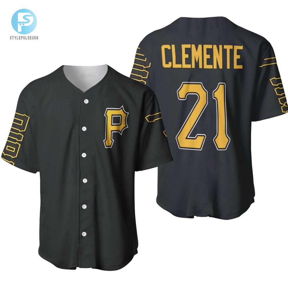 Pittsburgh Pirates Roberto Clemente 21 2020 Mlb Black Jersey Inspired Baseball Jersey 