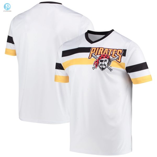 Pittsburgh Pirates Stitches Cooperstown Collection Vneck Jersey White Mlb stylepulseusa 1