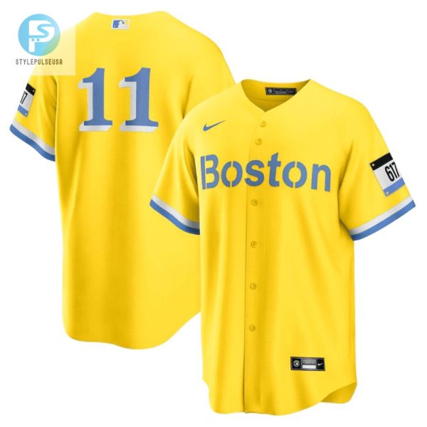 Rafael Devers 11 Boston Red Sox City Connect Jersey Goldlight Blue stylepulseusa 1 1