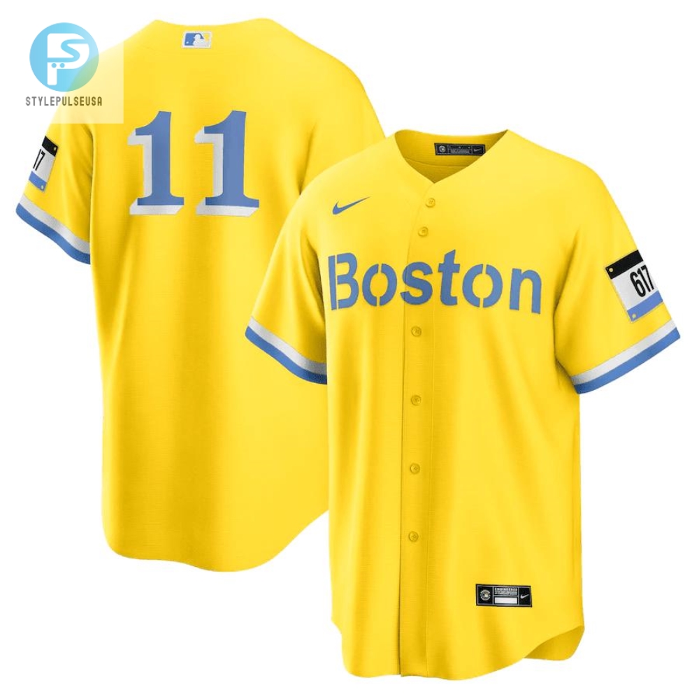 Rafael Devers 11 Boston Red Sox City Connect Jersey  Goldlight Blue 