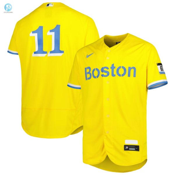 Rafael Devers Boston Red Sox 2021 City Connect Authentic Player Jersey Goldlight Blue Mlb stylepulseusa 1