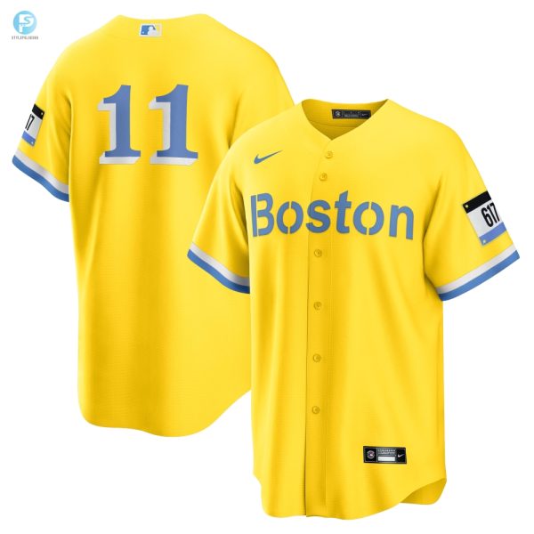 Rafael Devers Boston Red Sox 2021 City Connect Replica Player Jersey Goldlight Blue Mlb stylepulseusa 1