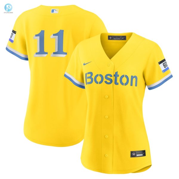 Rafael Devers Boston Red Sox Womens 2021 City Connect Replica Player Jersey Gold Mlb stylepulseusa 1