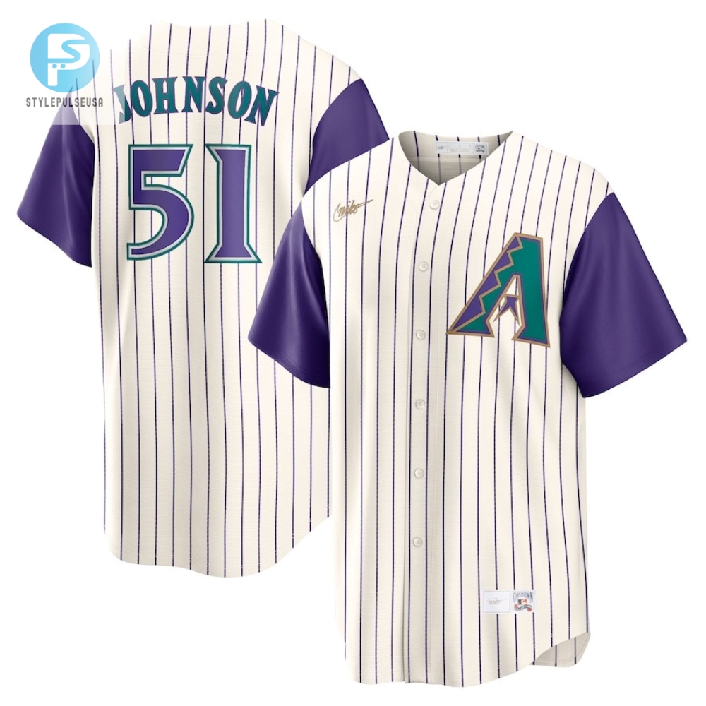 Randy Johnson 51 Arizona Diamondbacks Jersey  Alternate Cooperstown Collection Player Jersey  Creampurple 