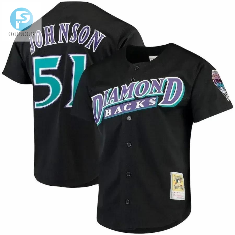 Randy Johnson Arizona Diamondbacks Jersey Mitchell And Ness Big And Tall Cooperstown Collection Mesh Buttonup Jersey Black 