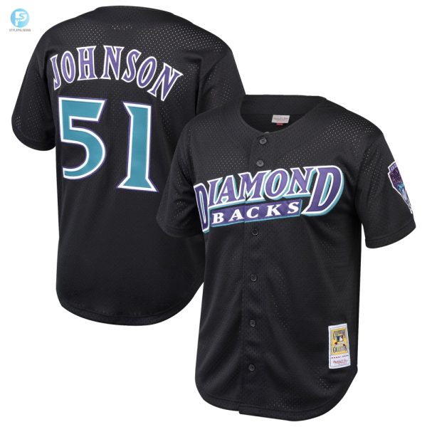 Randy Johnson Arizona Diamondbacks Mitchell Ness Cooperstown Collection Mesh Batting Practice Jersey Black Mlb stylepulseusa 1 1