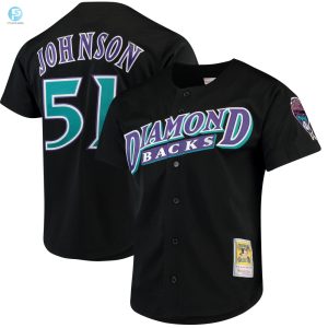 Randy Johnson Arizona Diamondbacks Mitchell Ness Fashion Cooperstown Collection Mesh Batting Practice Jersey Black Mlb stylepulseusa 1 1