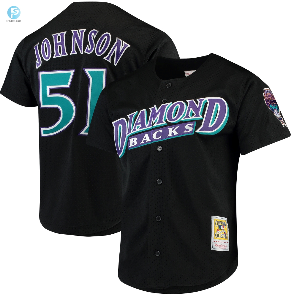 Randy Johnson Arizona Diamondbacks Mitchell  Ness Fashion Cooperstown Collection Mesh Batting Practice Jersey  Black Mlb 